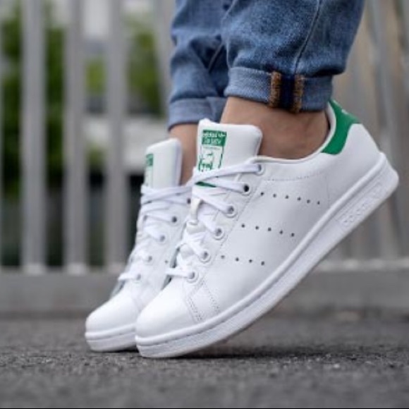 adidas Shoes - Adidas Green Stan Smith White Sneakers Shoes 7